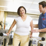 Services-Balance Picture of woman doing a balance assessment at Tawil Physical Therapy
